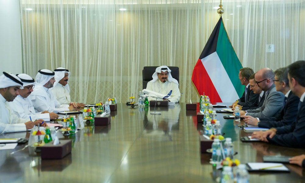 سمو رئيس مجلس الوزراء يترأس اجتماعا مع وفد من إيرباص لاستعراض التعاون بين الكويت والشركة وتطوير شراكتهما التجارية