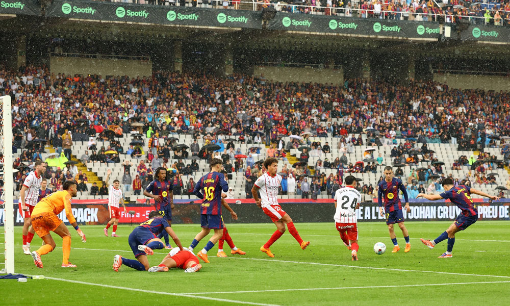 الدوري الإسباني: أراوخو ينقذ برشلونة من فخ جيرونا ويمنحه الصدارة موقتا