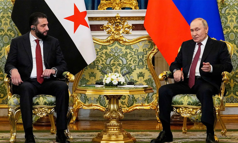 بوتين يستقبل الشرع في الكرملين ويشيد بتطور العلاقات الروسية السورية