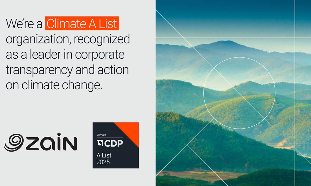 “زين” ترفع تصنيفها في القائمة العالمية للتصدّي لتغيّر المناخ إلى المستوى A