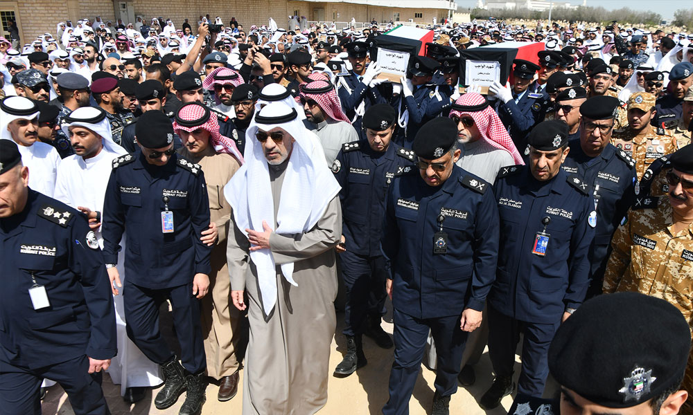 دولة الكويت تشيع شهيدي الواجب المقدم ركن عبدالله الشراح والرائد فهد المجمد