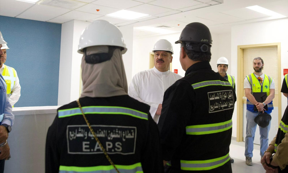 وزير الصحة يتفقد الأعمال الإنشائية والهندسية ومراحل الإنجاز لمشروع مستشفى الصباح الجديد