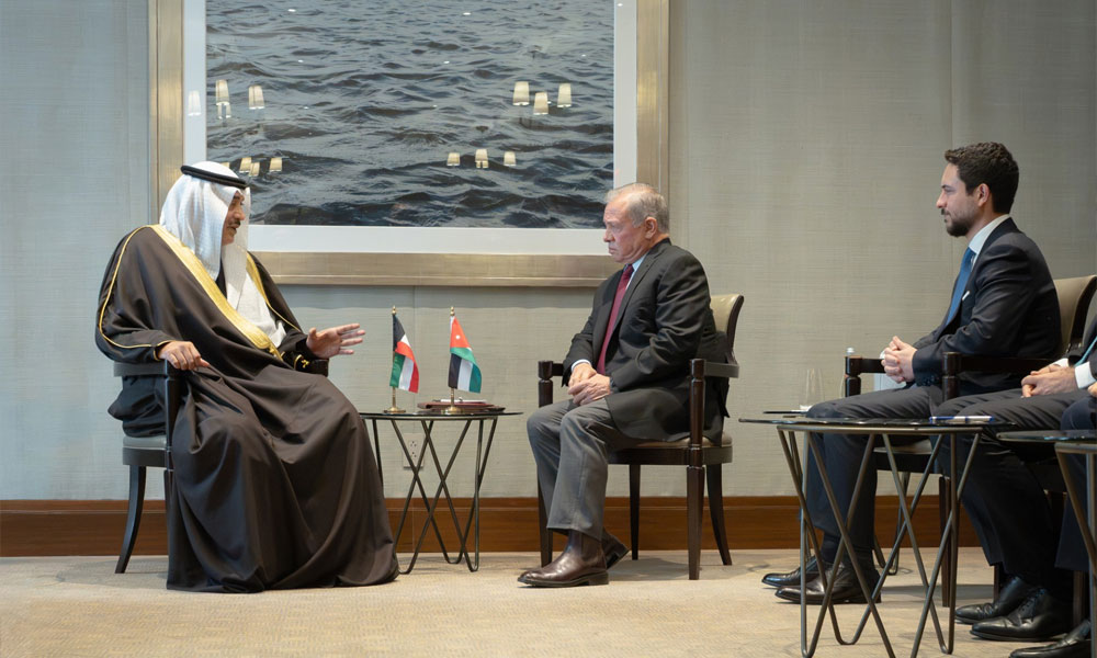 ممثل سمو أمير البلاد سمو ولي العهد يلتقي ملك الأردن وولي العهد على هامش أعمال الأسبوع رفيع المستوى للدورة الـ81 للجمعية العامة للأمم المتحدة