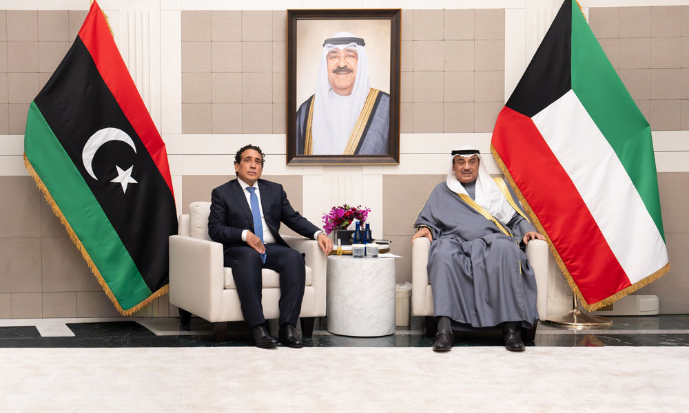ممثل سمو أمير البلاد سمو ولي العهد يستقبل رئيس المجلس الرئاسي الليبي في مقر وفد دولة الكويت الدائم لدى الأمم المتحدة
