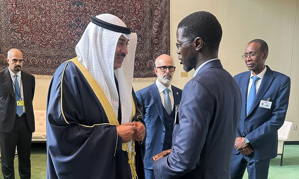 ممثل سمو أمير البلاد سمو ولي العهد يلتقي في نيويورك رئيس جمهورية السنغال الصديقة