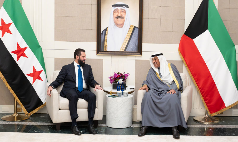ممثل سمو الأمير سمو ولي العهد يستقبل الرئيس السوري بمقر وفد دولة الكويت الدائم لدى الأمم المتحدة في نيويورك