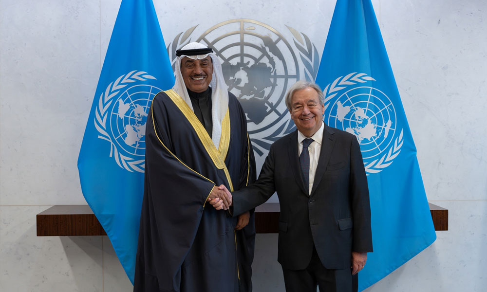ممثل سمو الأمير سمو ولي العهد يلتقي الأمين العام للأمم المتحدة على هامش أعمال الأسبوع رفيع المستوى في نيويورك